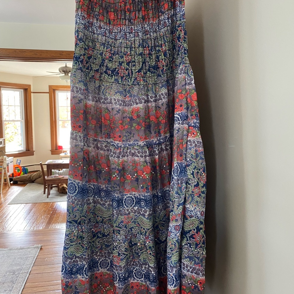 Floral Bohemian Strapless Dress